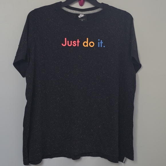 Nike Black T-Shirt with Colorful Print - Picture 1 of 7